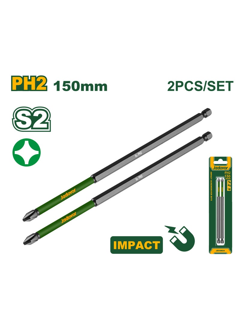 Jadever Impact screwdriver bits 150mm 2pcs JDSV4K64